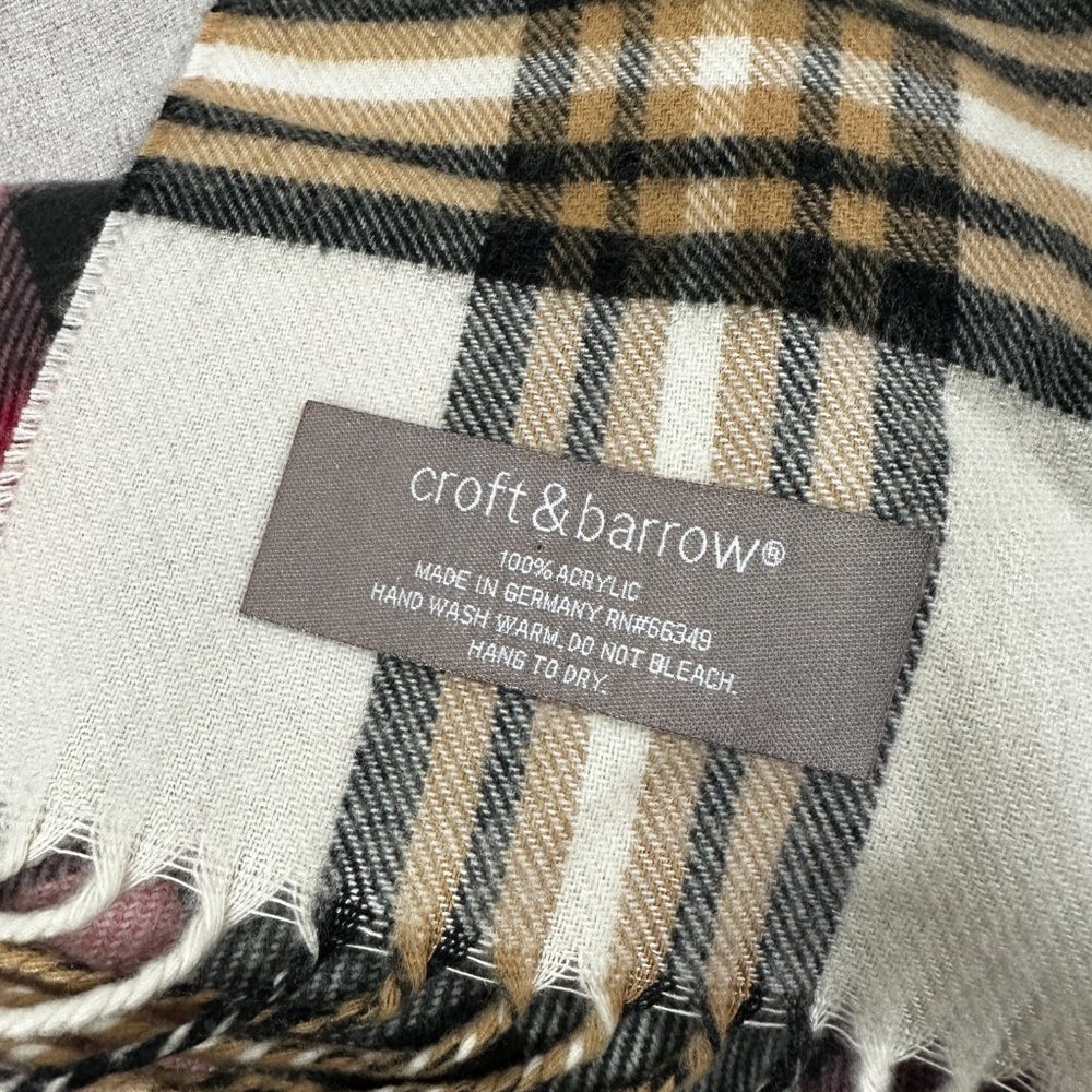 Scarf Bundle set of 2 Plaid fringe acrylic winter warm - Picture 4 of 4